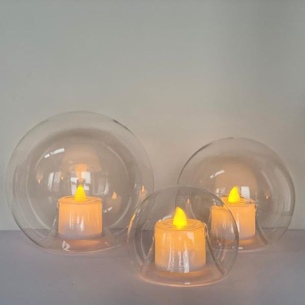 Titulares de vela operados por bateria LED chá luzes de lavagem decoração de vidro decoração decoração decore lanterna