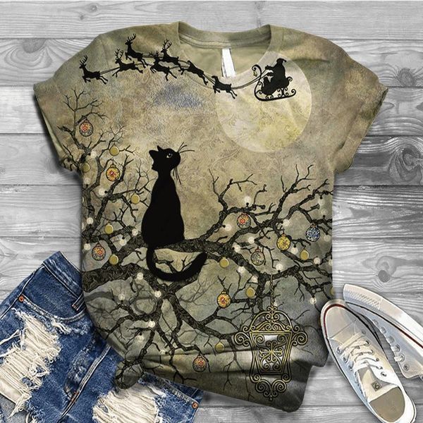 

women's t-shirt plus size s-4xl t shirt 3d animal print women tshirt o neck short sleeve shirts for black tee, White