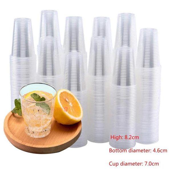 

disposable cups & straws 100pcs cup with a straw 550ml pp material production crystal clear outdoor picnic plastic tasting