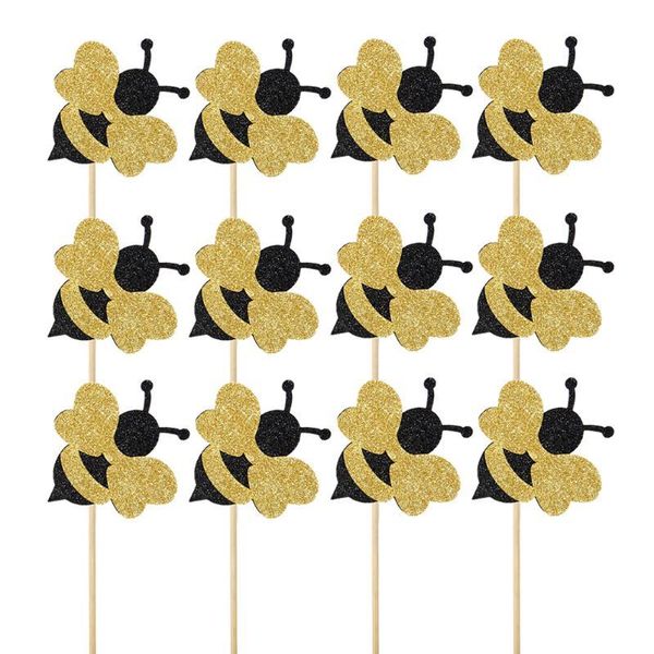 

Other Festive & Party Supplies 24 Pcs Paper Cake Toppers Shiny Bee Cupcake Honeybee Fruit Picks Dessert Decorative For Kid Birthday