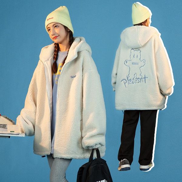 

women's fur & faux winter jacket coat teddy lamb wool sheep 2022, Black