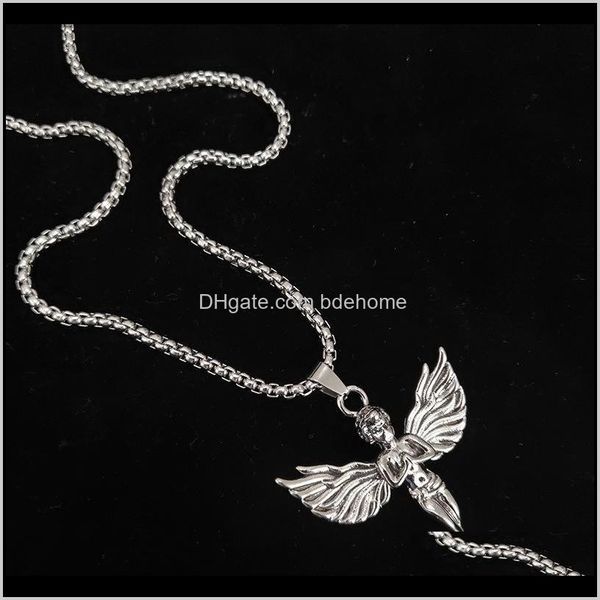

necklaces & pendants jewelry drop delivery 2021 30 piece per lot ins stylish wholesale angel wings pendant necklace dkgpu, Silver