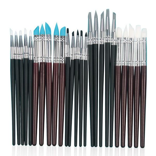 

gift sets 5pcs silicone rubber tip paint brushes set for craft nail pen painting polymer clay sculpting fimo modelling tools