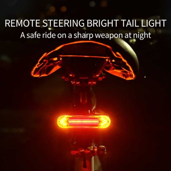 

smart remote control bicycle taillights at night riding laser turn signal mountain bike led flashing warning lights
