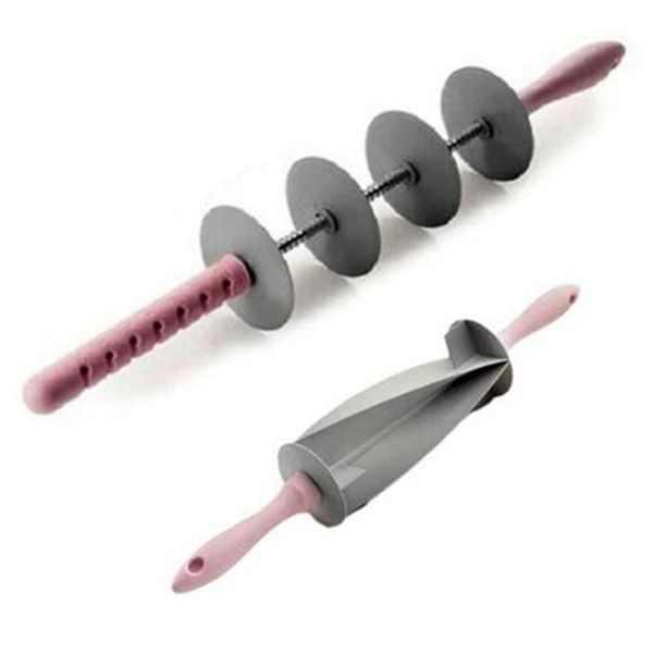 

rolling pins & pastry boards 2pcs adjustable pin slicer set cutting tools cake decorating for kitchen multi-function bread croissant cut