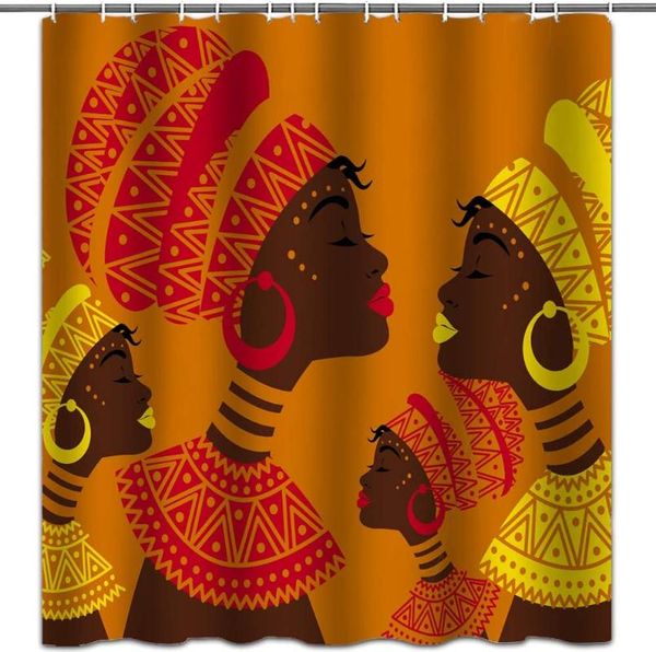 

african girl shower curtain afro festival fabric bathroom dÃ©cor curtains