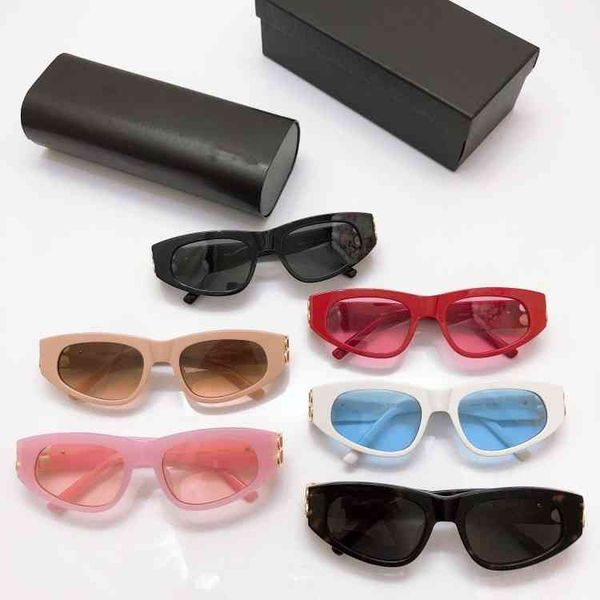 

2022 factory wholesale plate cat's eye sunglasses men's and women's fashion ins net red star same sunglasses, White;black