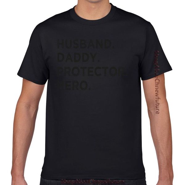 

t shirt men husband daddy protector hero humor white geek print male tshirt xxxl men's t-shirts, White;black