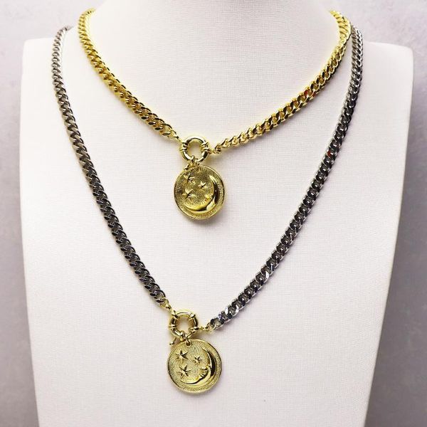 

pcs moon&star pendant necklace gold fashion jewelry trendy gift 7224 necklaces, Silver