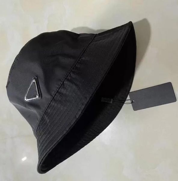 

luxury nylon bucket hat for men and women good quality designer ladies mens spring summer black red leather metal sun hats new fisherman cap, Blue;gray