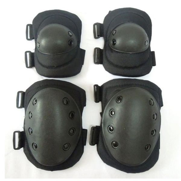 

elbow & knee pads tactical combat protective protector pad set gear sports military for adult, Black;gray