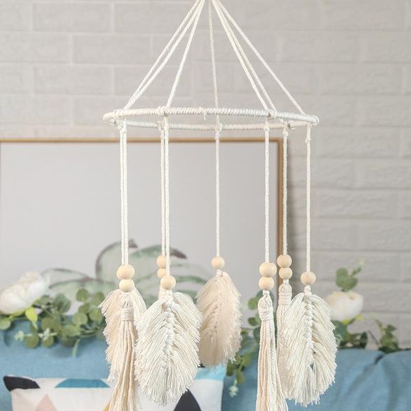 

decorative objects & figurines woven leaf wind chimes tapestry tassels bedroom decor kids room tents hanging decoration windbell crib orname