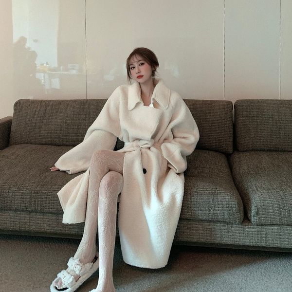 

women's trench coats hepburn style black women's wool jacket heavy winter medium length long mixtures sweet warm lady trench 4djk, Tan;black