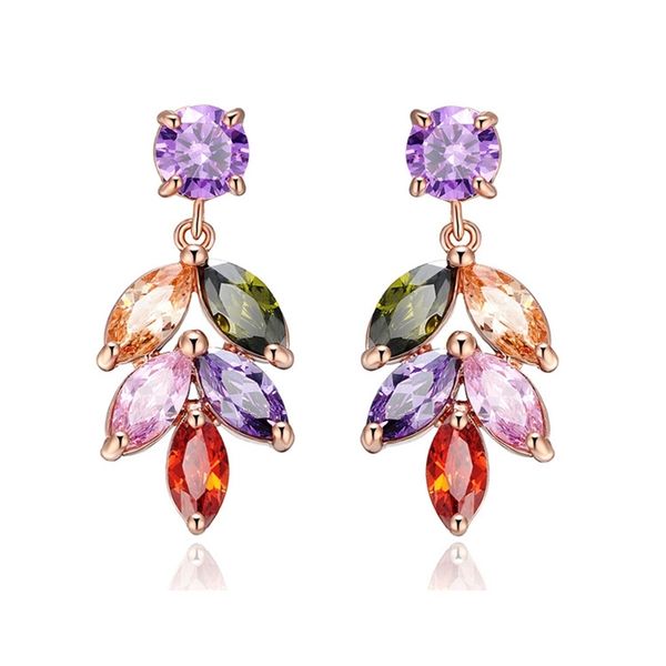 

live broadcast of colorful zircon long new geometric earrings, Black