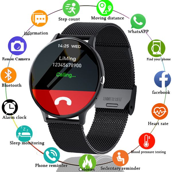 

lige 2021 new bluetooth call smart watch men women sport mode heart rate and blood pressure monitor activity tracker smartwatchg, Slivery;brown