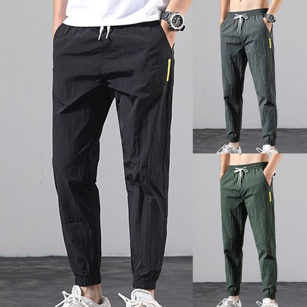 

men's pants mens fashionable cargo plus size loose tracksuit with tied feet trousers streetwear sweatpants pantalon homme, Black
