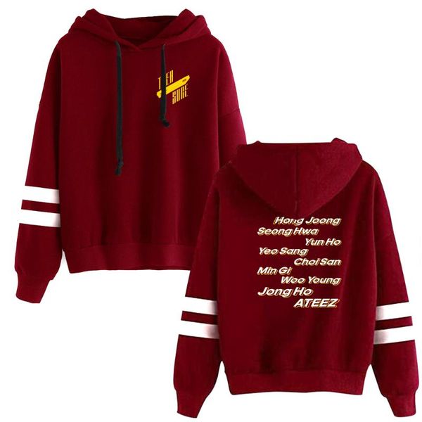 

women's hoodies & sweatshirts 2021 ateez hooded kpop hoodie pullover casual clothes a teenager z women long sleeve full, Black