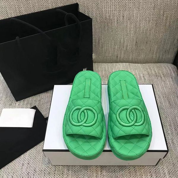 

70% off wholesale sandals flip-flops famous designer summer new letter embroidery slippers women's fashion sponge cake thick bottom, Black