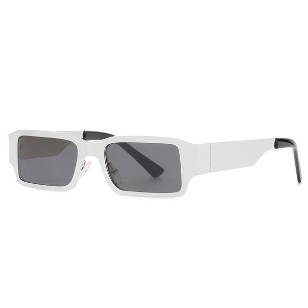 

steampunk rectangle sunglasses women vintage metal trending eyewear men shades uv400 square dark red black punk sun glasses, White;black