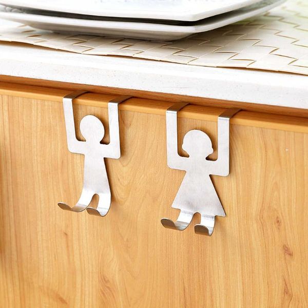 

hooks & rails 2 stainless steel sheets of the rear door cartoon traceless nail cabinet storage auto adhesive kitchen hook wall