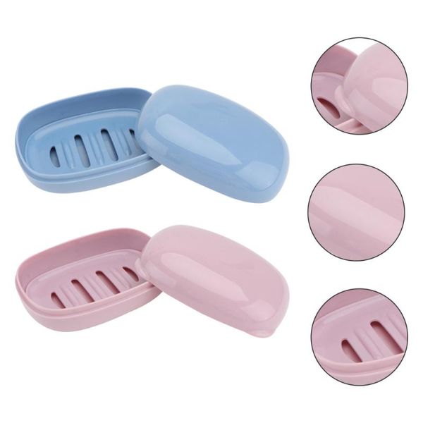 

soap dishes 2pcs stylish stand bathroom drain case for home blue