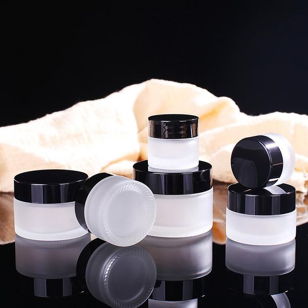 

storage bottles & jars 5g- 50gfrosted glass eye cream foundation facial mask makeup jar pot refillable sample travel cosmetic contaniers