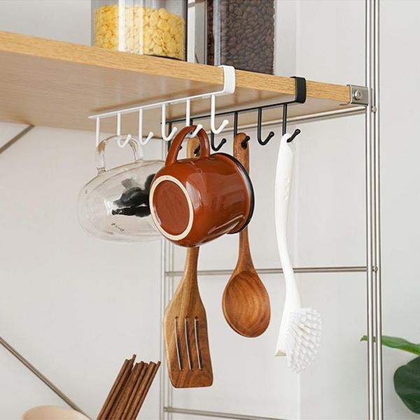 

kitchen storage & organization home punch-seamless rack nail-hanging organizer cupboard multifunction wrought iron hook
