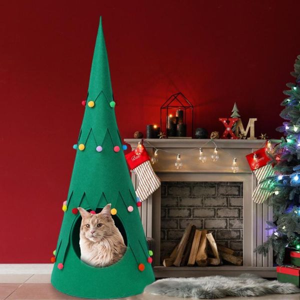 

cat beds & furniture pet teepee tent christmas tree nest for home decoration