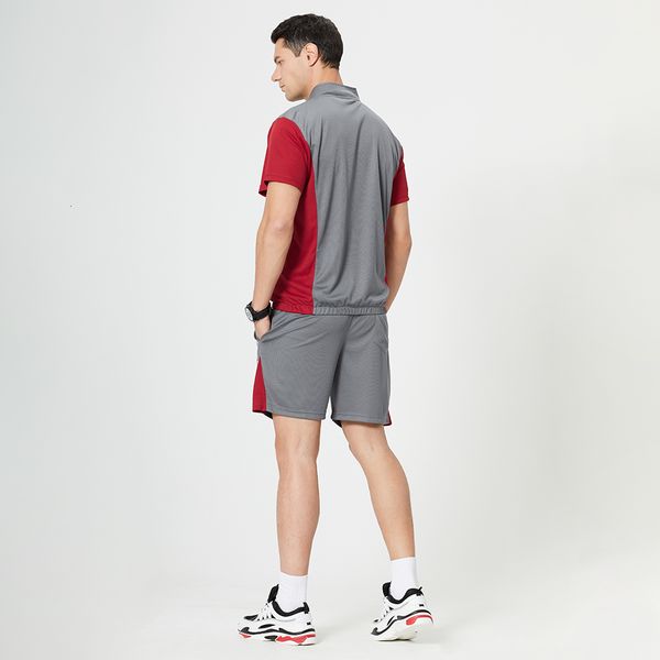 

men's tracksuits clothing summer sports outfits set of two pieces with zipper shorts branded men's sweatsuit husband suits, Gray