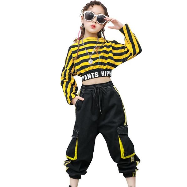 

clothing sets girls set striped tshirt + pants costume for patchwork clothes girl teenage children's suits, White