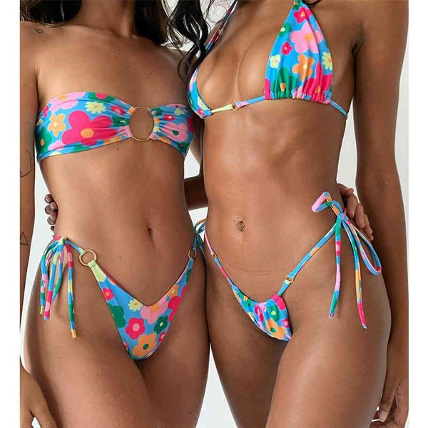 

women's printed brazilian floral swimsuit bikini boost sexy
