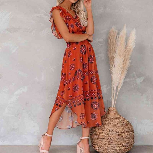 

summer vintage pattern behavior smocked women dress ruffle midi sleeveless red long dresses fashion clothes for, Black;gray