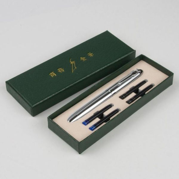 

arrival jinhao silver gift set fountain pen with 4pcs ink pens for writing christmas office supplies