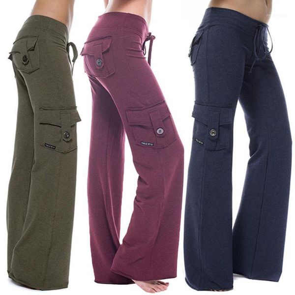 

women's pants & capris women casual straight cargo female mid waist leisure moto trousers korean style more pockets ladies joggers bell, Black;white