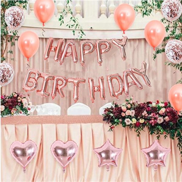 

party decoration 40inch rose gold digital balloon 0-9 birthday wedding theme latex supplies