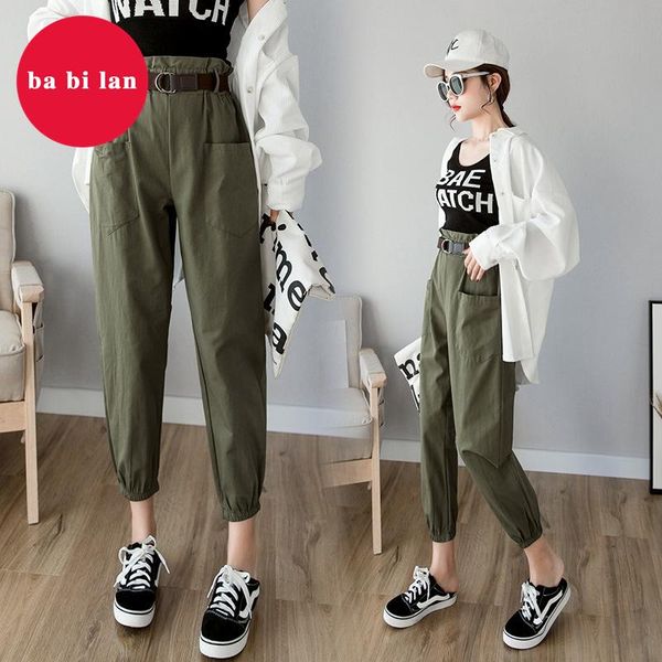 

women's jeans 2021 spring and summer high waist flower bud pants female casual korean version was thin feet radish loose o, Blue