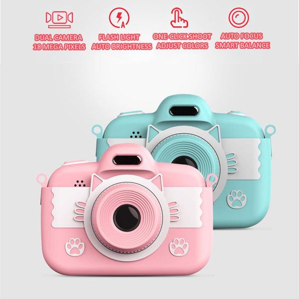 

mini children's camera 3.0" touch screen hd digital for kids cute dual lens toy children toys girl boys gift cameras