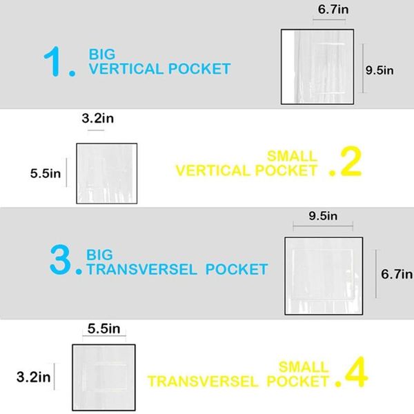 

shower curtains waterproof transparent bath with 12 pockets moisture proof silicone curtain bathroom bathing sheer