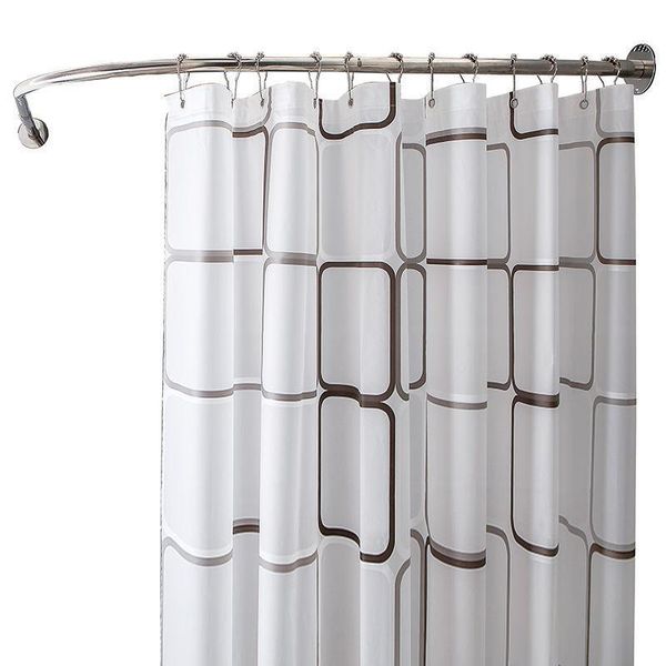 

shower curtains bathroom curtain waterproof cloth arc-shaped hole rod hanging door partition
