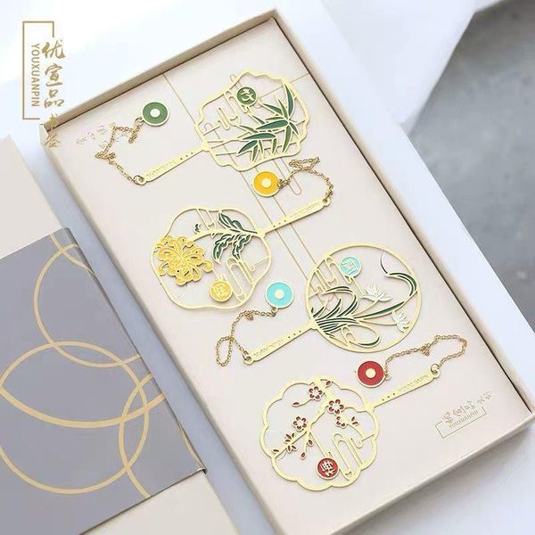 

bookmark gift bookmarks marcapaginas classical plum orchid bamboo chrysanthemum creative brass marque page birthday gifts