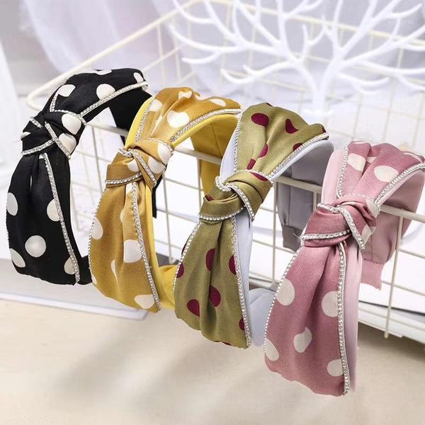 

fashion dot hairband knot headband for women print hair hoop ladies cute accessories1