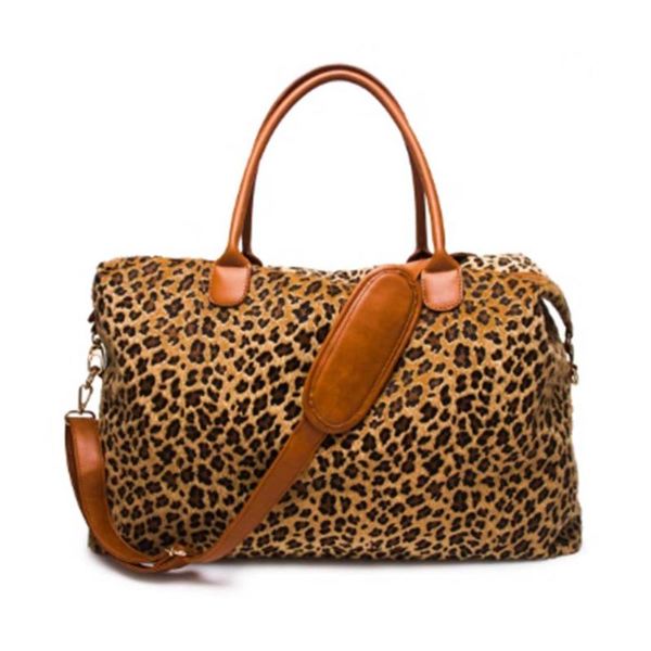 

duffel bags wholesale leopard print travel organizer fashion short fur weekenders with long strap ladis large duffle overnight totes