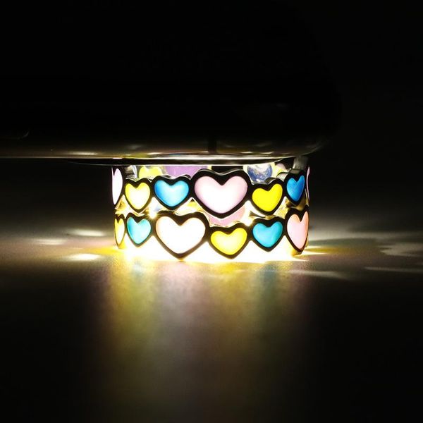 Cluster anéis moda punk luminous aberto para mulheres homens casal jóias coração borboleta borboleta acessórios de dedo brilhando no presente do miúdo escuro
