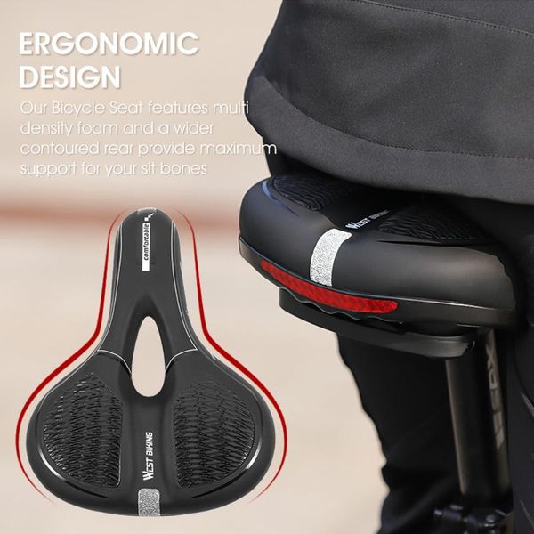 

bike saddles westbiking road bicycle saddle mtb reflective riding soft comfortable seats sponge cushion