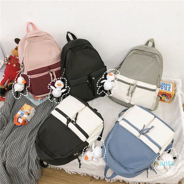 

school bags style fashion women's backpack canvas waterproof bag large-capacity anti-theft travel 2021