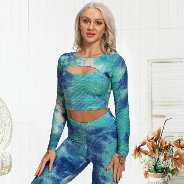 

yoga set womens tracksuit 2pcs female sport suits gym clothes long sleeve crop high waist leggings fitness sportswear, White;red