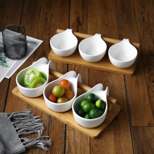 

dishes & plates japanese ceramic fish small grid sauce plate with tray simple restaurant dessert snack bowl household seasoning dish