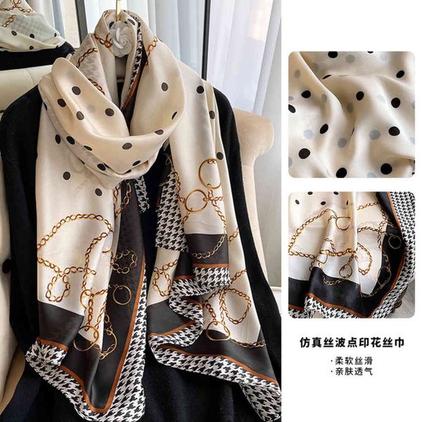 

scarf autumn new wave printed silk scarf fashion autumn winter air conditioning warm shawl long, Blue;gray