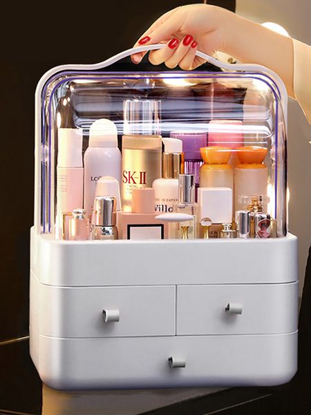 

joybos large jewelry storage box skin care lipstick beauty holder makeup organizer drawer dustproof cosmetics rack deskjbs52