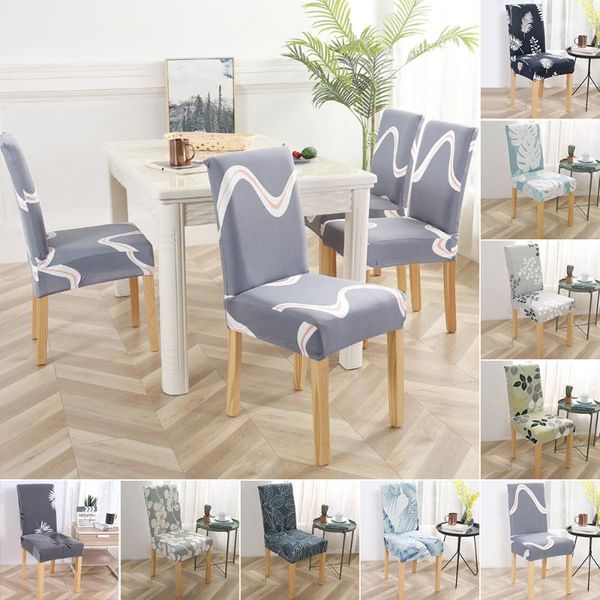 

chair covers 2021 fashion leaf print spandex stretch cover banquet dining